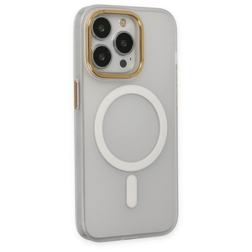 Newface iPhone 15 Pro Kılıf Lodos Magneticsafe Mat Kapak - Şeffaf