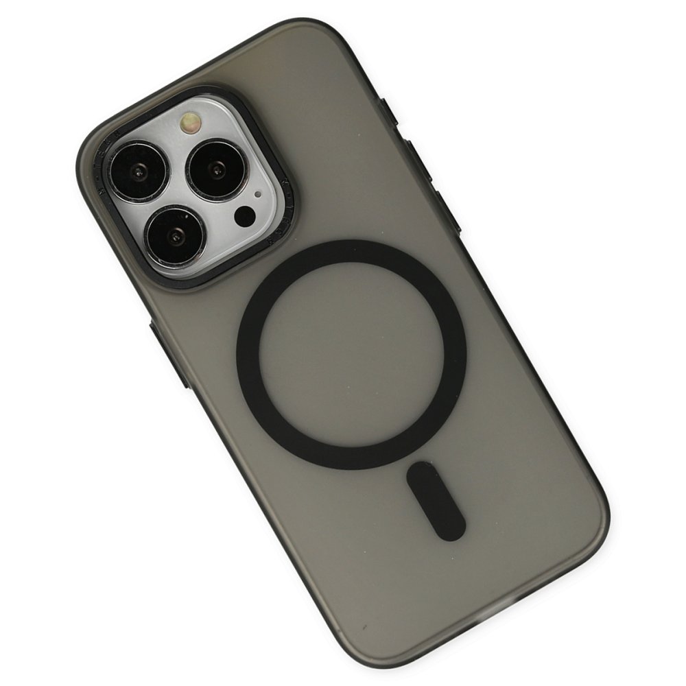 Newface iPhone 15 Pro Kılıf Lodos Magneticsafe Mat Kapak - Siyah