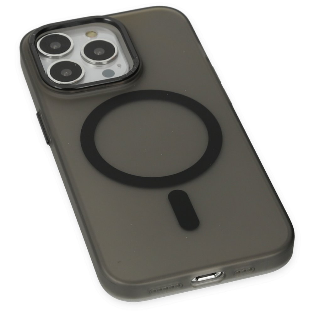 Newface iPhone 15 Pro Kılıf Lodos Magneticsafe Mat Kapak - Siyah