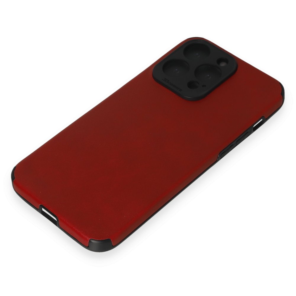 Newface iPhone 15 Pro Kılıf Loop Deri Silikon - Kırmızı