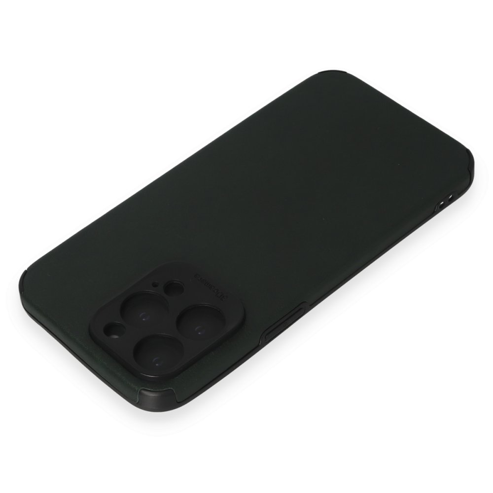 Newface iPhone 15 Pro Kılıf Loop Deri Silikon - Yeşil