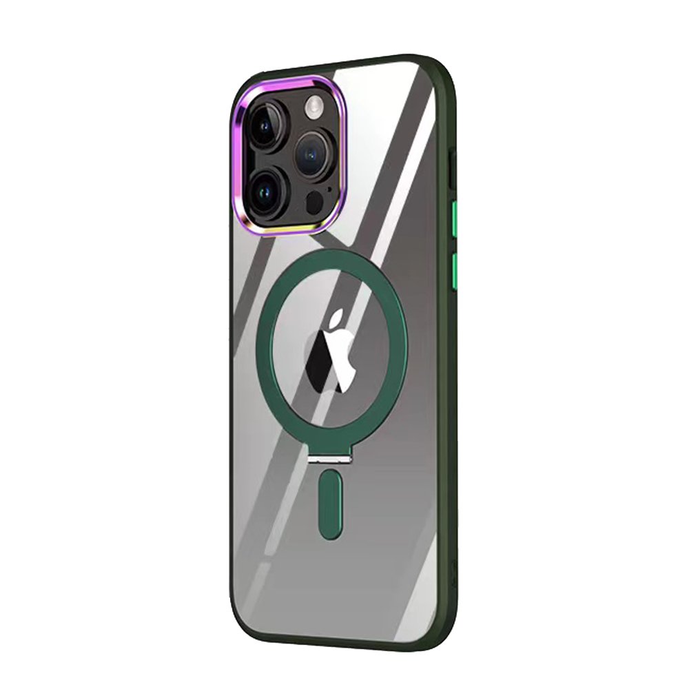 Newface iPhone 15 Pro Kılıf Mudo Magneticsafe Standlı Kapak - Köknar Yeşili
