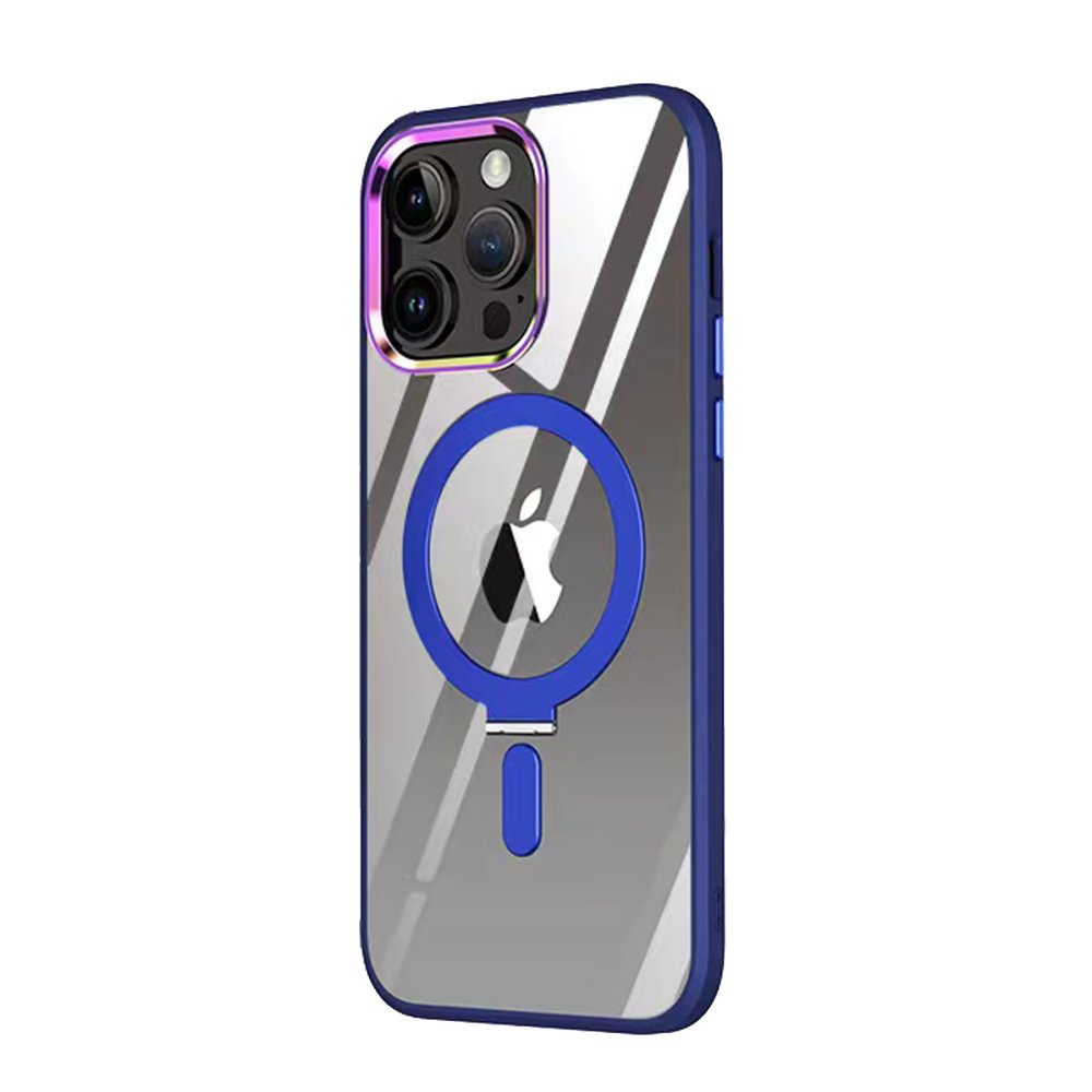 Newface iPhone 15 Pro Kılıf Mudo Magneticsafe Standlı Kapak - Lacivert