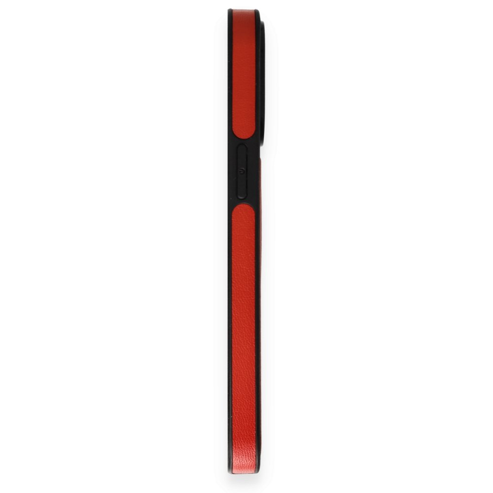 Newface iPhone 15 Pro Kılıf Ozzi Magsafe Deri Kapak - Kırmızı
