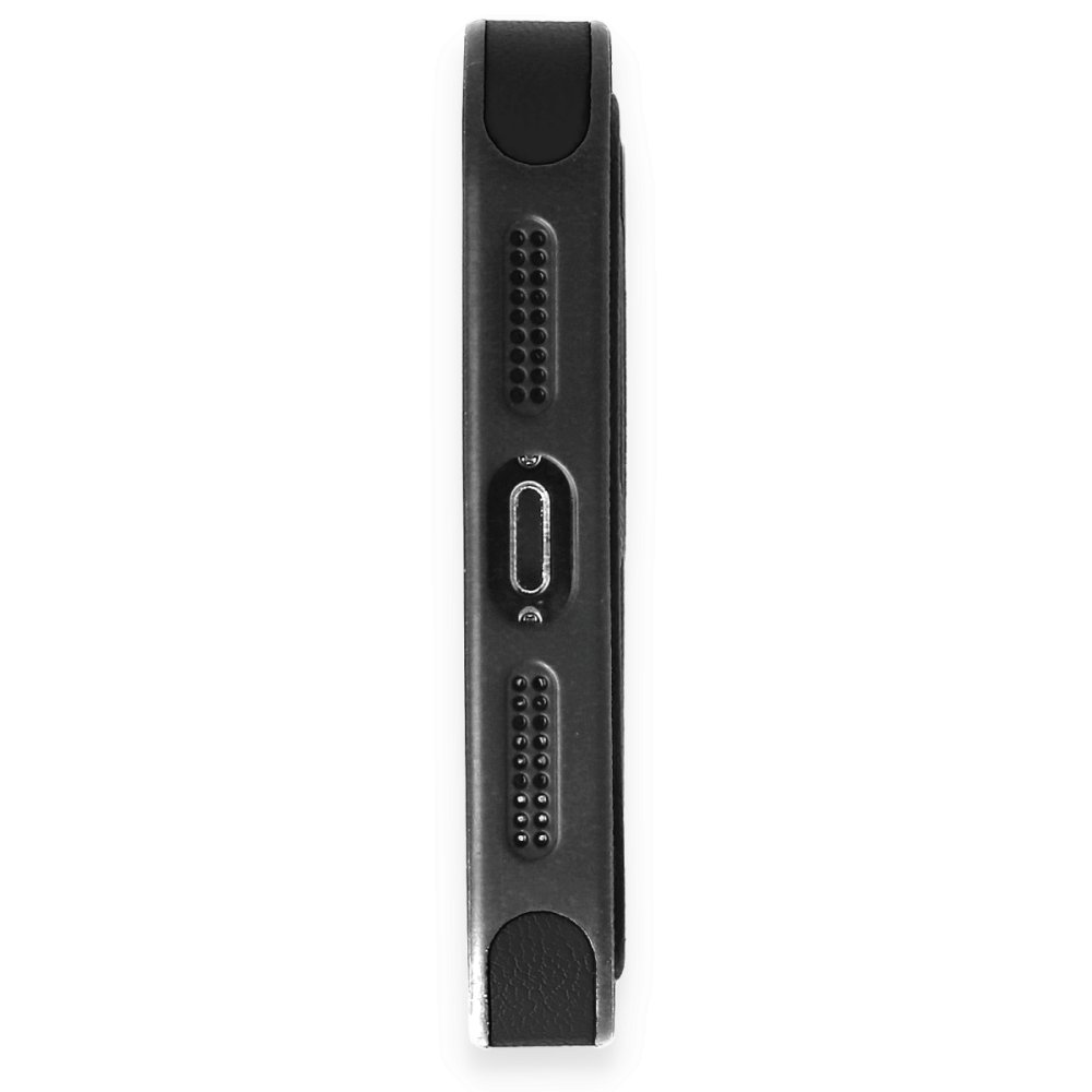 Newface iPhone 15 Pro Kılıf Ozzi Magsafe Deri Kapak - Siyah