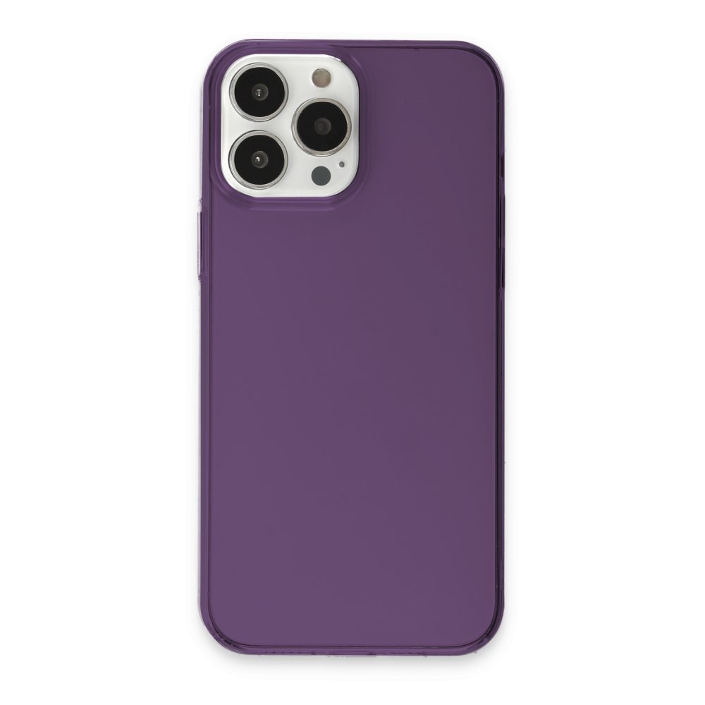 Newface iPhone 15 Pro Kılıf Pc Sert Şeffaf Kapak - Mor