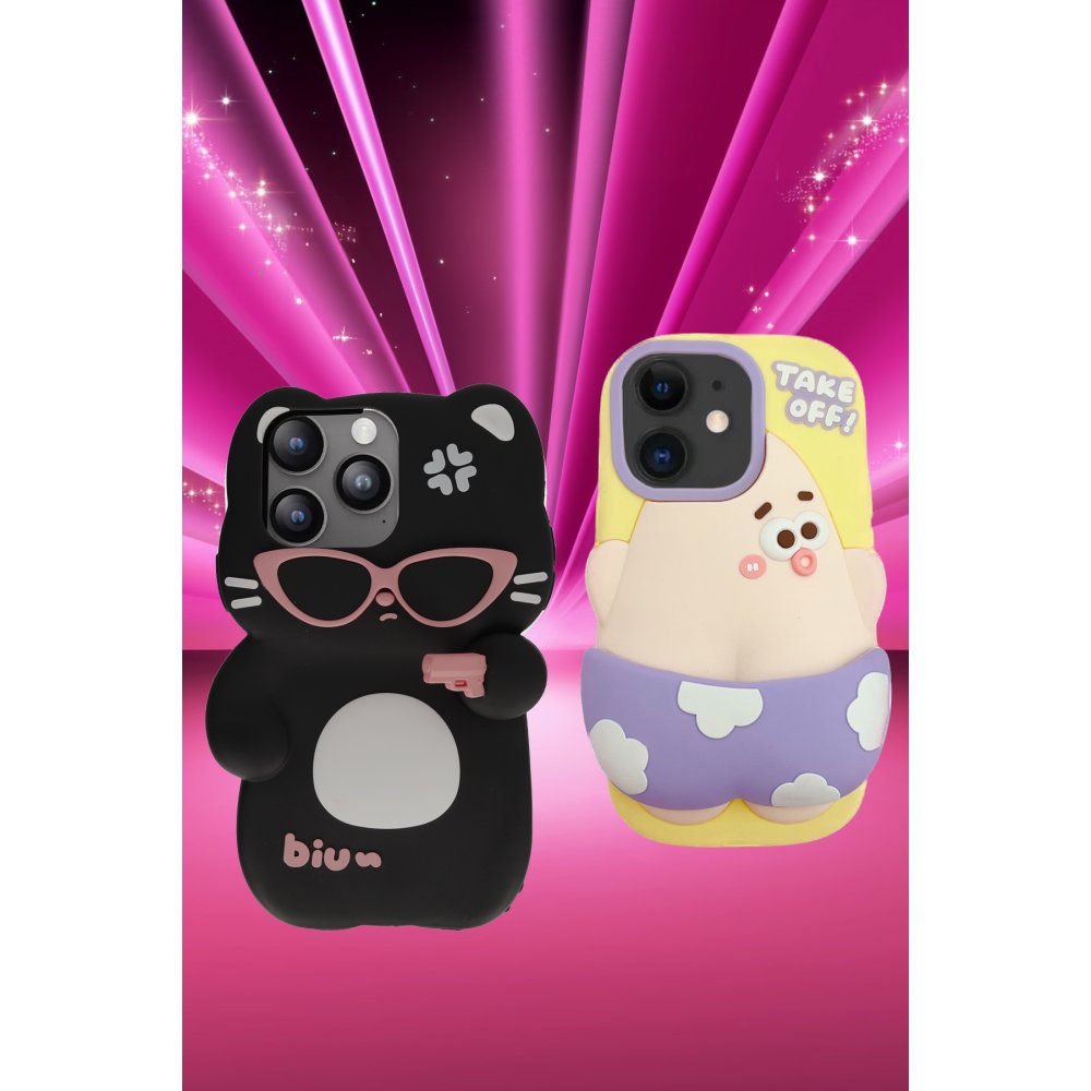 Newface iPhone 15 Pro Kılıf Poky Karakter Silikon Kapak - Desen 10