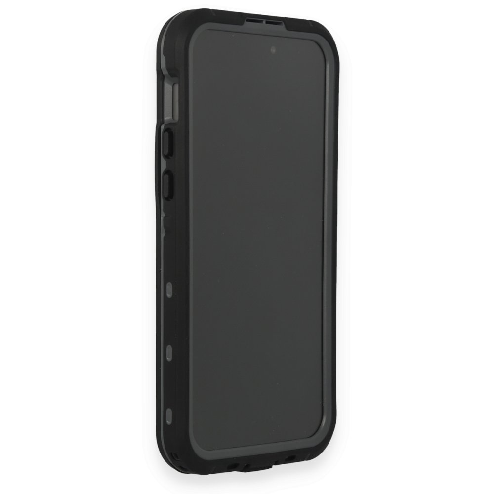 Newface iPhone 15 Pro Kılıf Red Pepper Magneticsafe Su Geçirmez Kılıf - Siyah-Gri