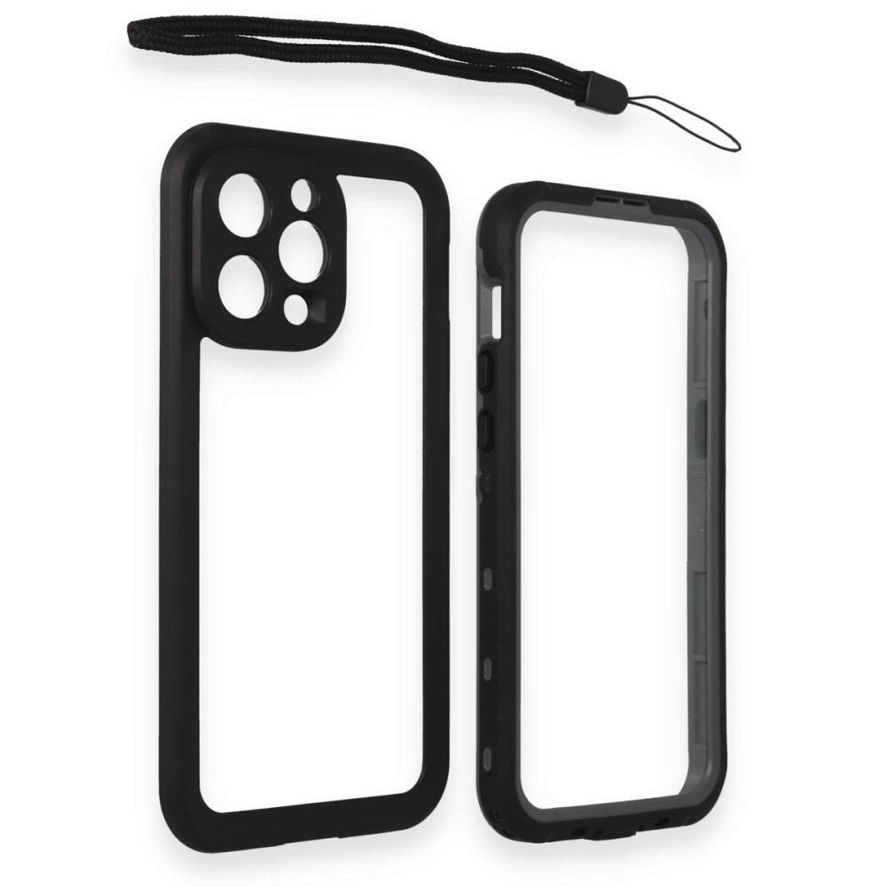 Newface iPhone 15 Pro Kılıf Red Pepper Magneticsafe Su Geçirmez Kılıf - Siyah-Gri