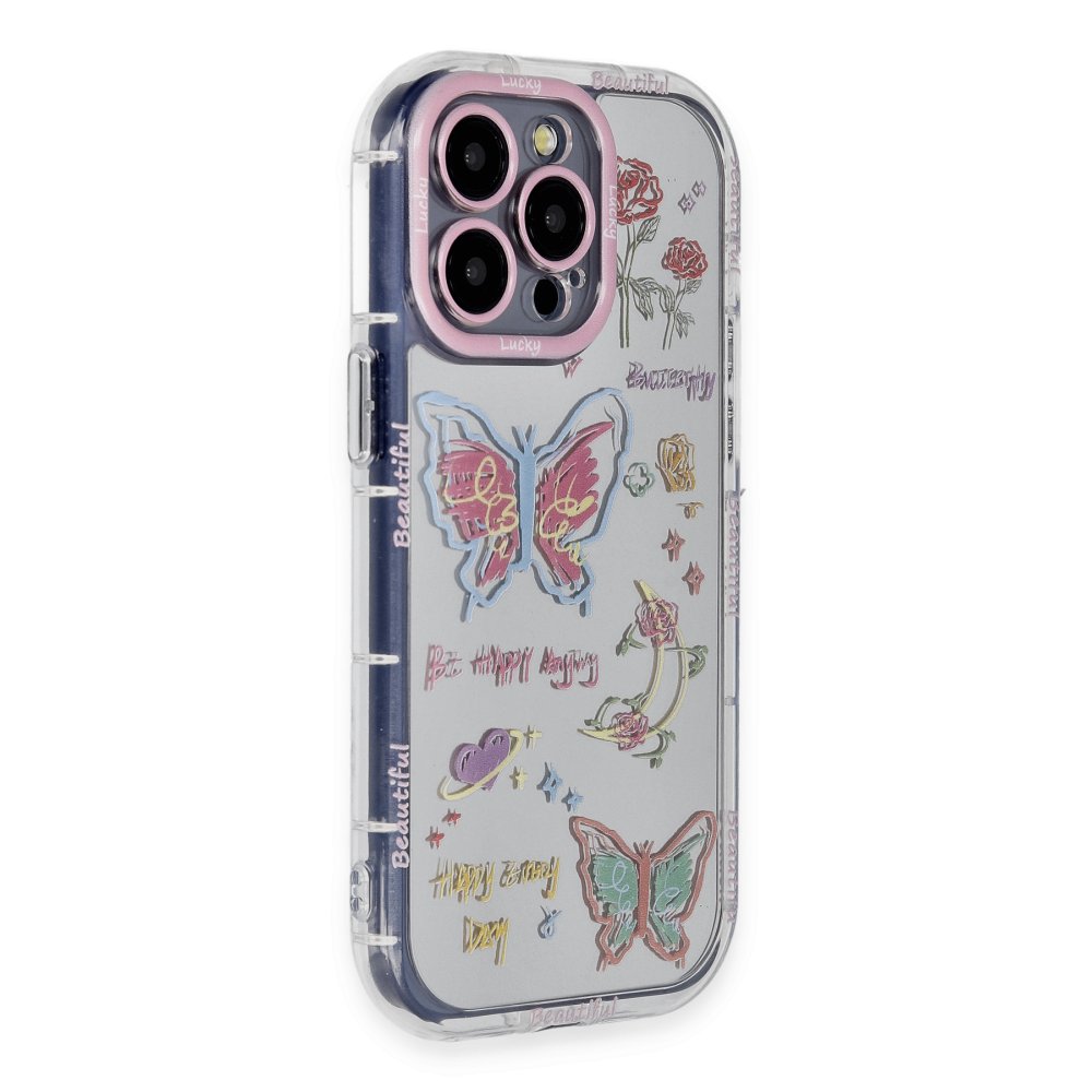 Newface iPhone 15 Pro Kılıf Reflexion Desenli Kapak - Desen 8