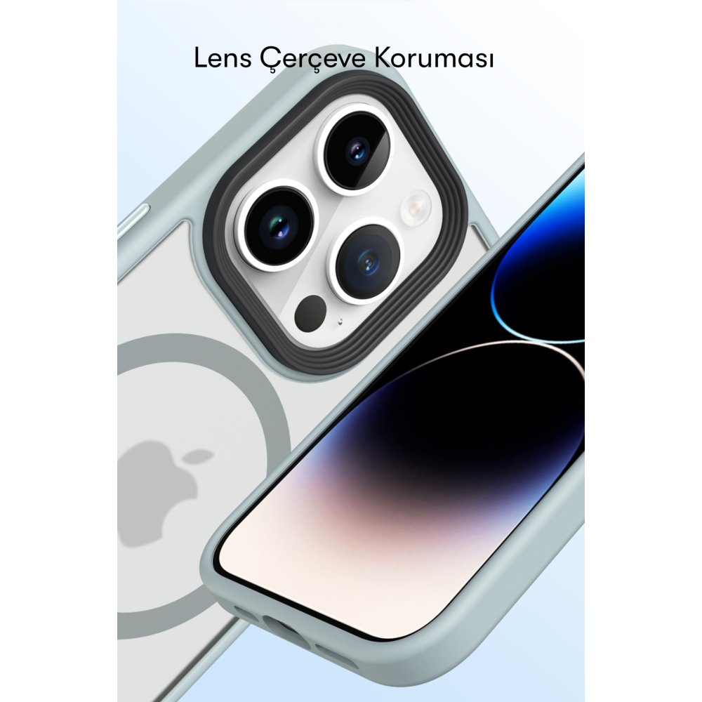 Newface iPhone 15 Pro Kılıf Trex Magneticsafe Kapak - Koyu Yeşil