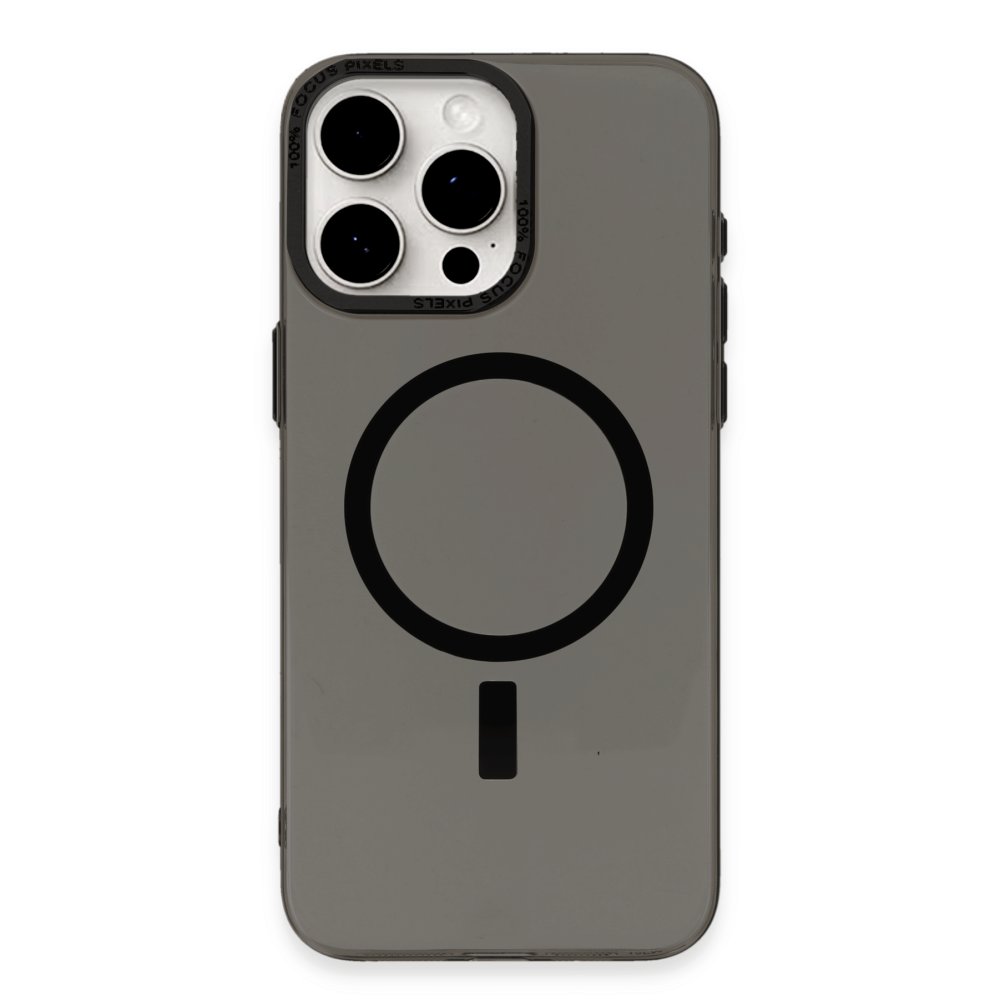 Newface iPhone 15 Pro Max Kılıf Anka PC Magneticsafe Sert Metal Kapak - Siyah