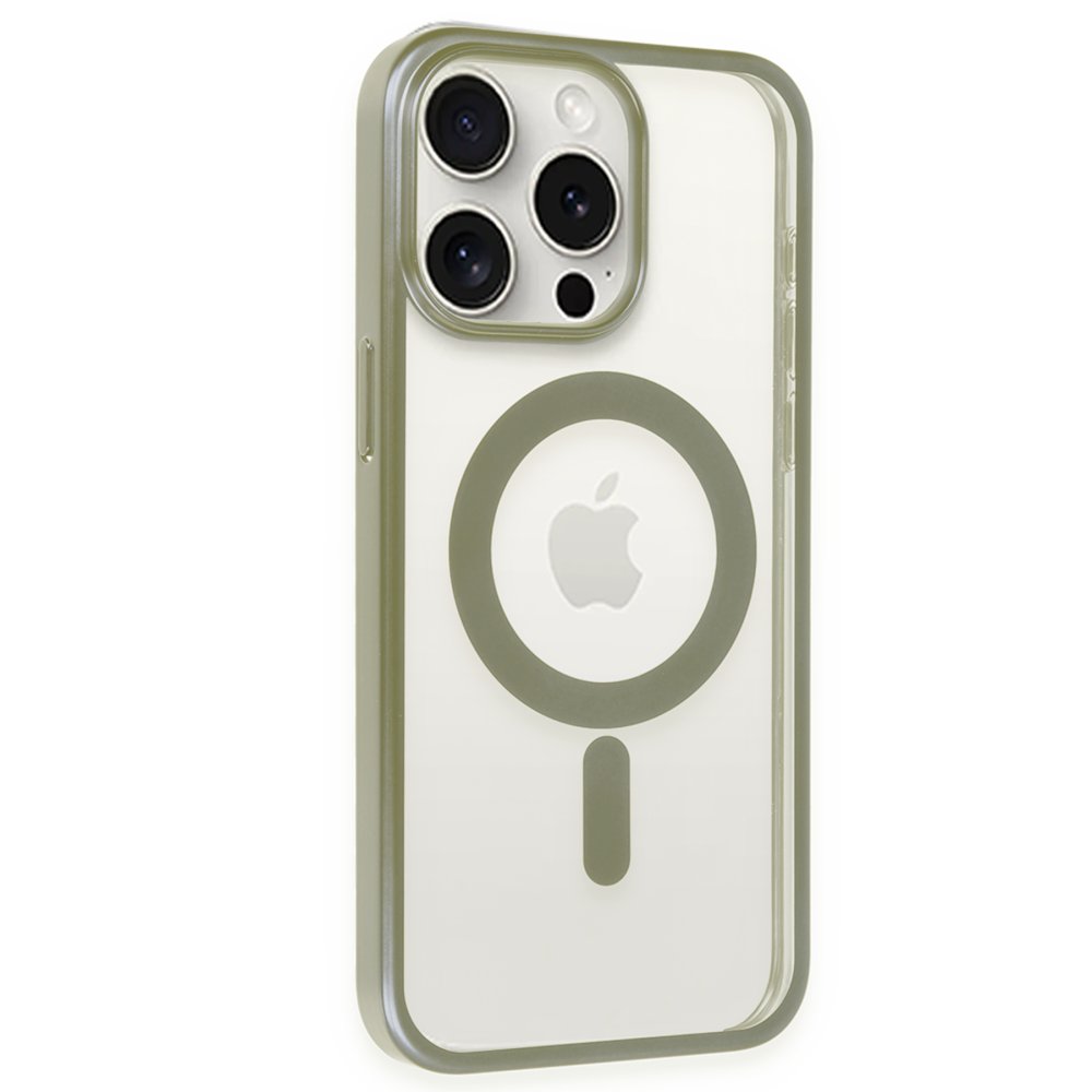 Newface iPhone 15 Pro Max Kılıf Erozi Magsafe Kapak - Gri