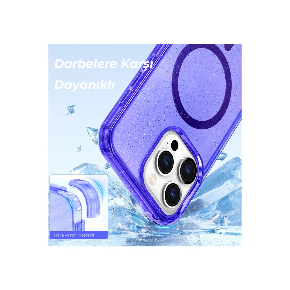 Newface iPhone 15 Pro Max Kılıf Glow Magsafe Kapak - Siyah