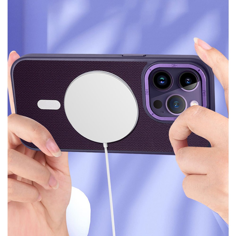 HDD iPhone 15 Pro Max Kılıf HBC-157 Granada Magneticsafe Kapak - Derin Mor