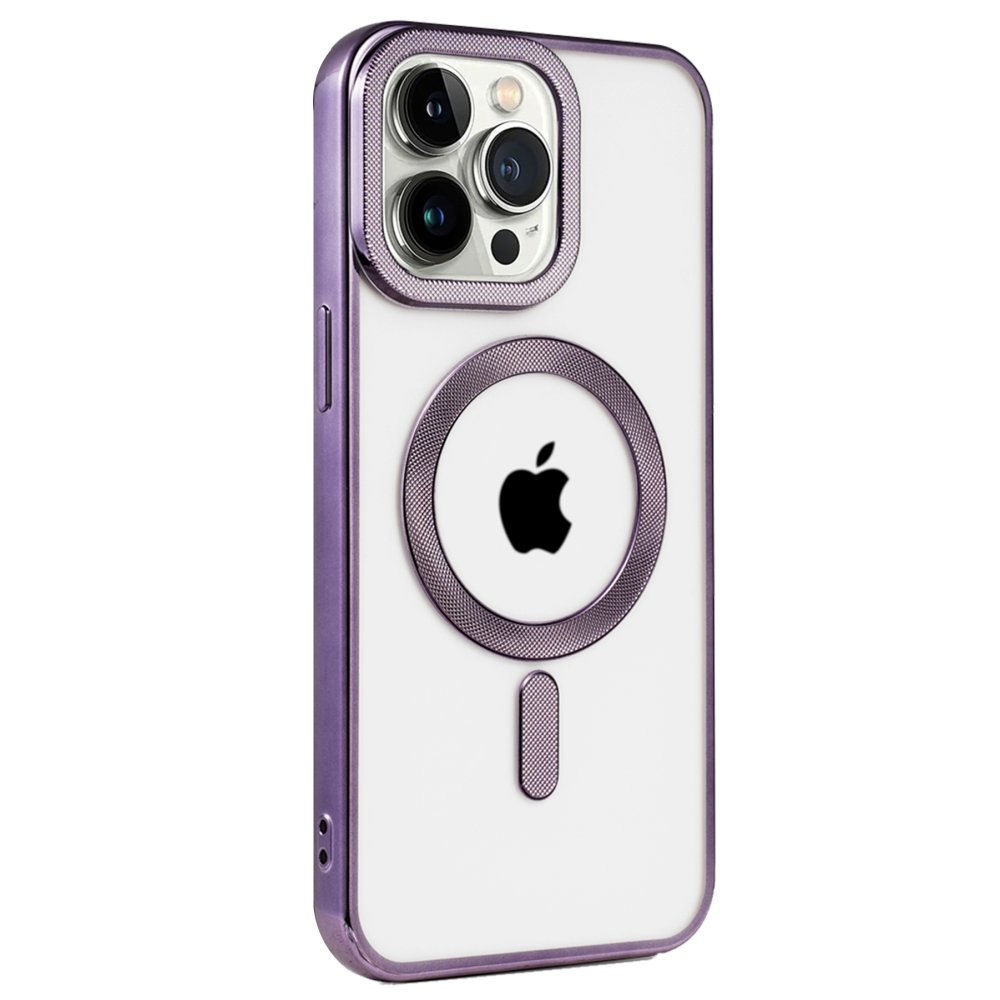 Newface iPhone 15 Pro Max Kılıf Kronos Magsafe Kapak - Derin Mor
