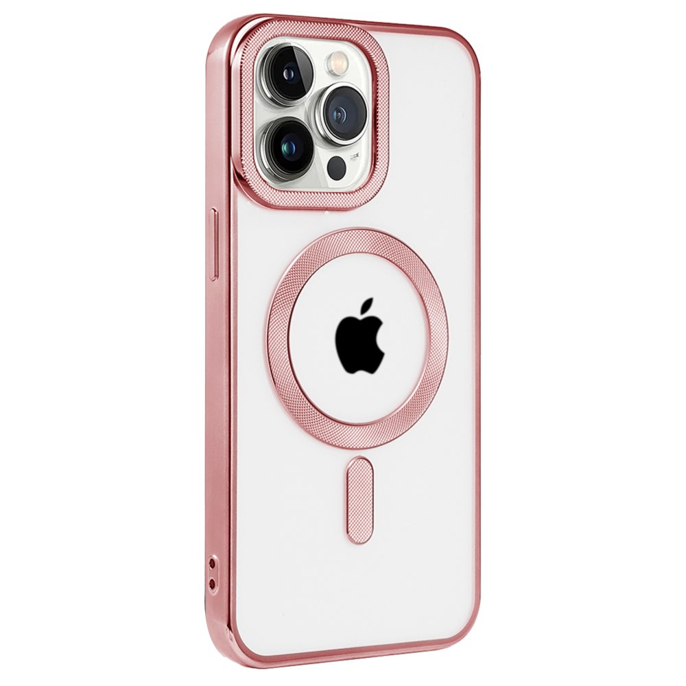 Newface iPhone 15 Pro Max Kılıf Kronos Magsafe Kapak - Rose Gold