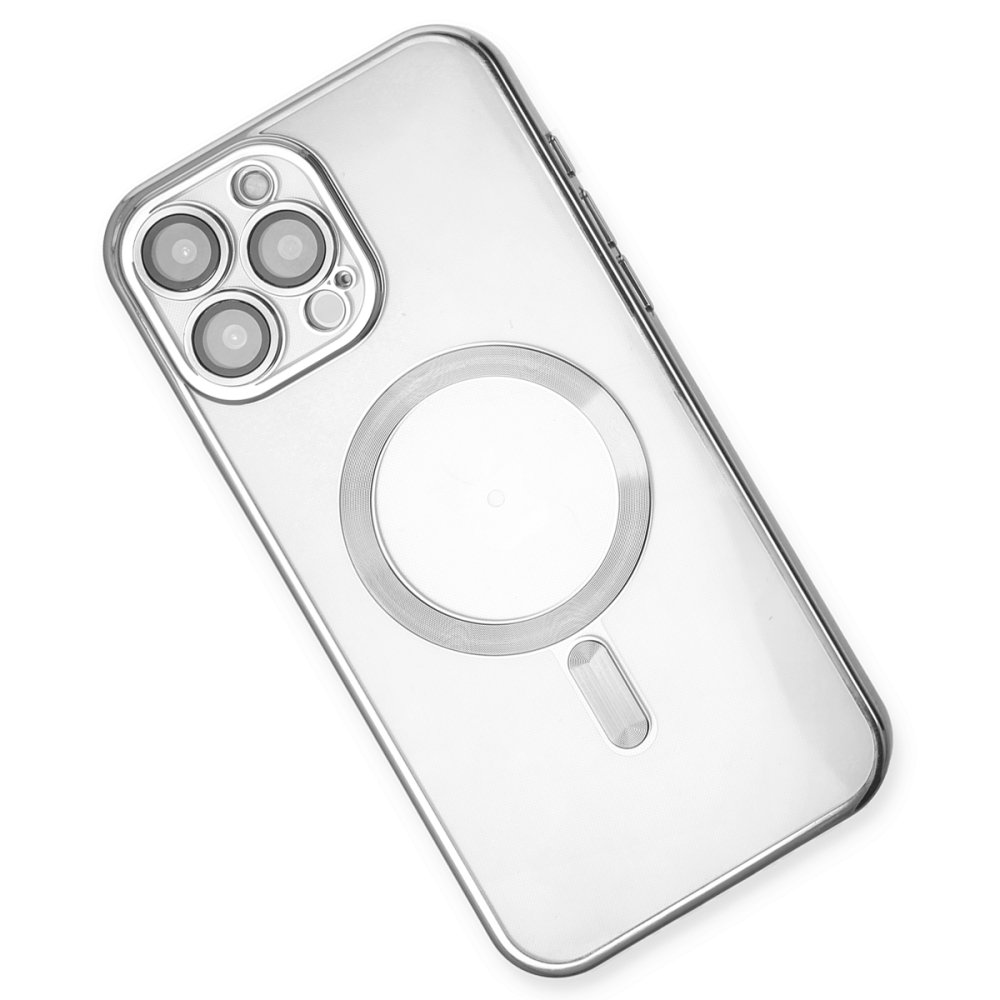 Newface iPhone 15 Pro Max Kılıf Kross Magneticsafe Kapak - Gümüş