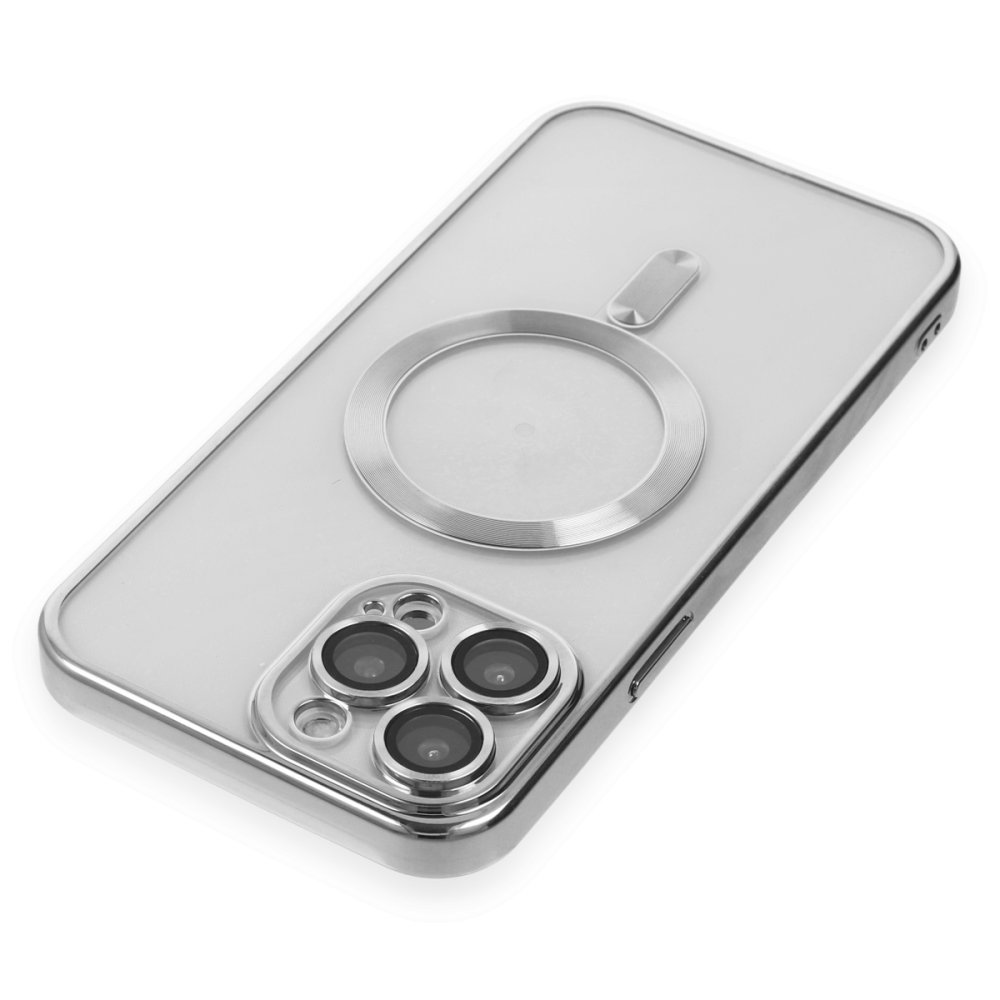 Newface iPhone 15 Pro Max Kılıf Kross Magneticsafe Kapak - Gümüş