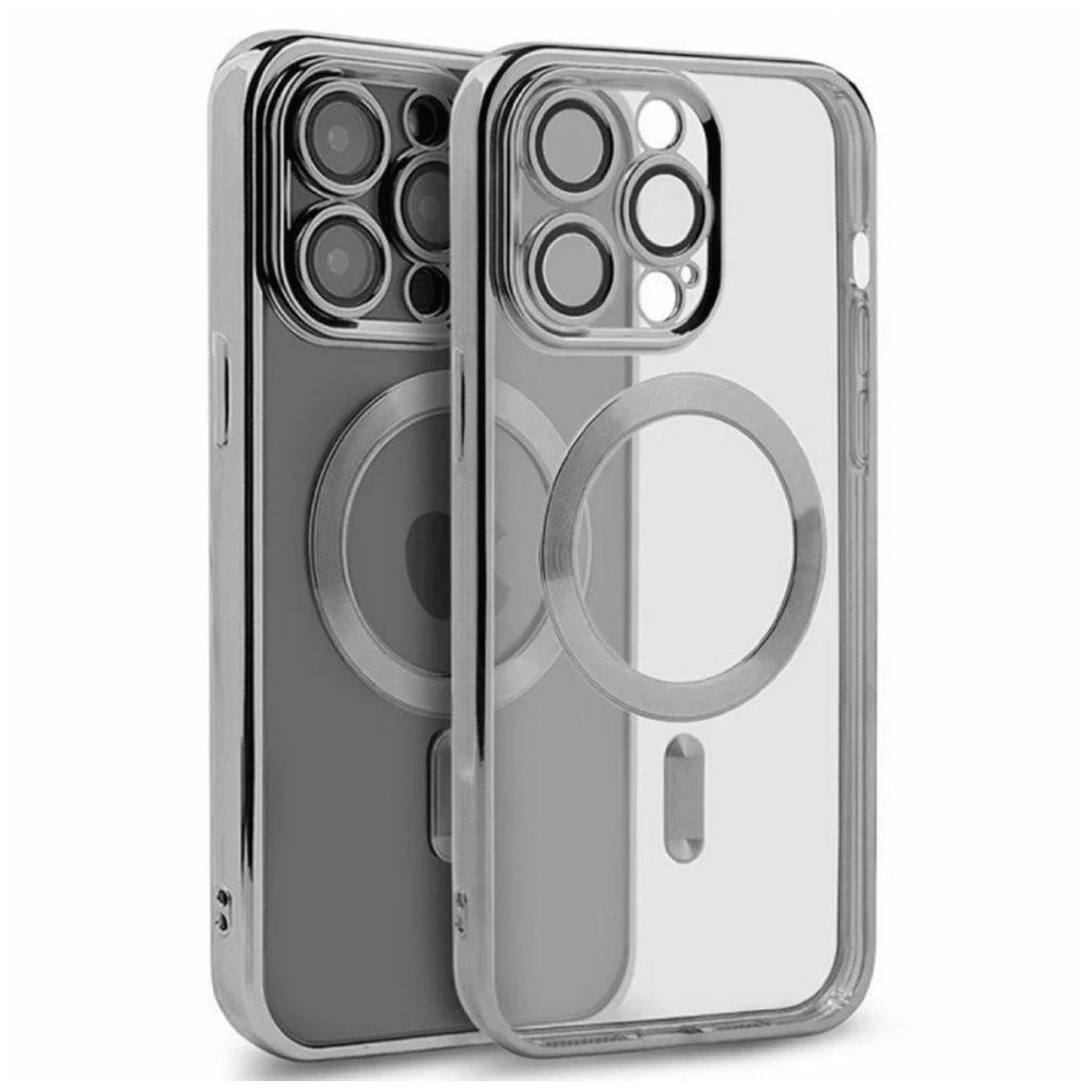 Newface iPhone 15 Pro Max Kılıf Kross Magneticsafe Kapak - Gümüş