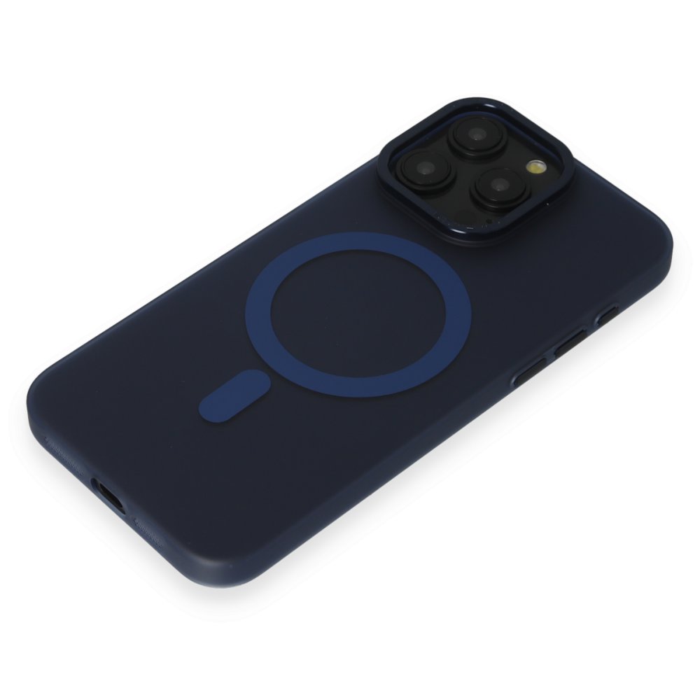 Newface iPhone 15 Pro Max Kılıf Lodos Magneticsafe Mat Kapak - Mavi