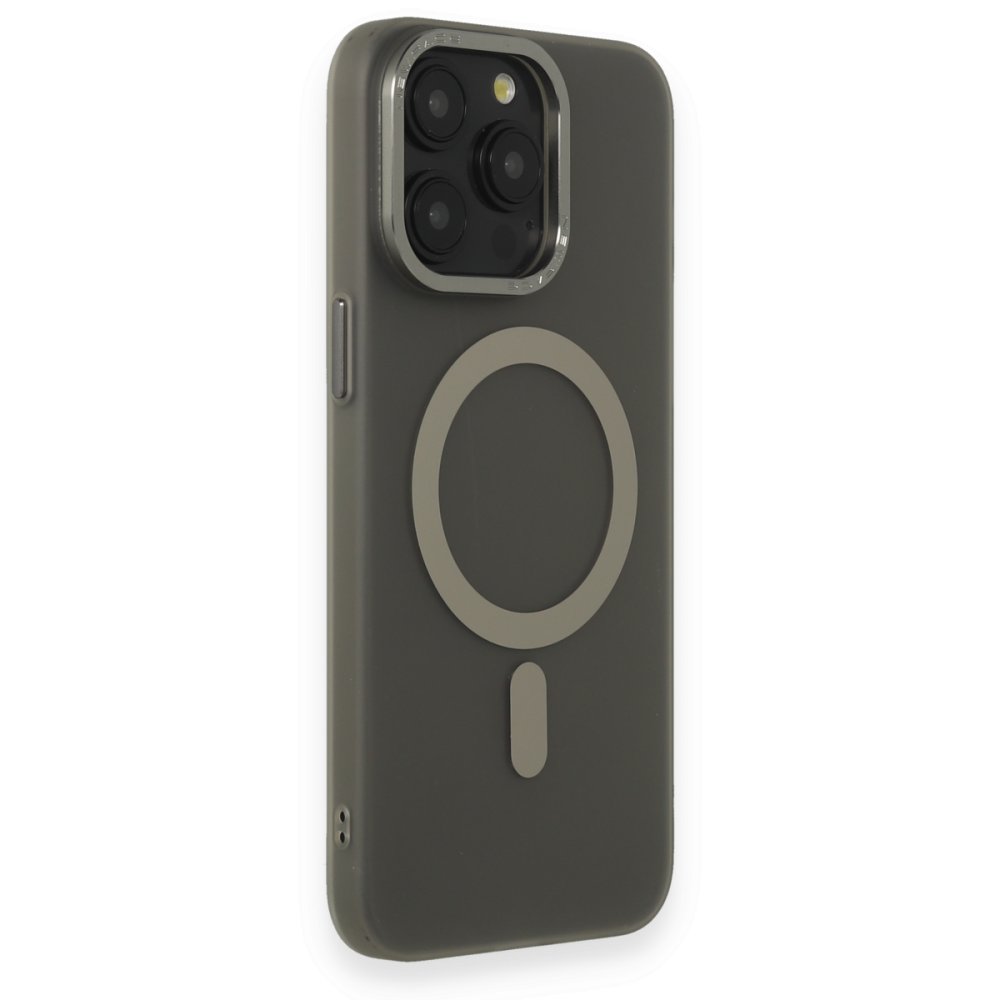 Newface iPhone 15 Pro Max Kılıf Lodos Magneticsafe Mat Kapak - Titan Gri