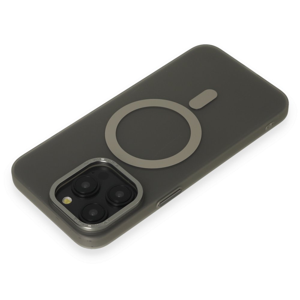 Newface iPhone 15 Pro Max Kılıf Lodos Magneticsafe Mat Kapak - Titan Gri