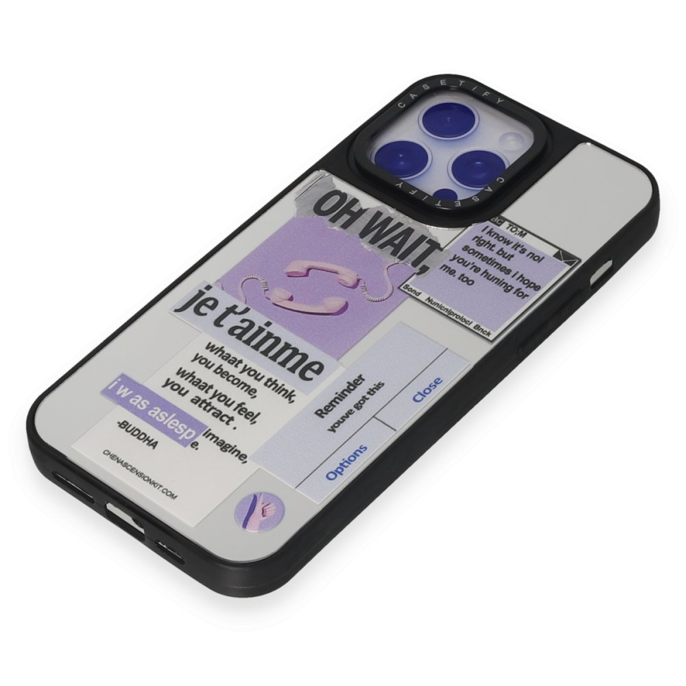 Newface iPhone 15 Pro Max Kılıf Mirror Desenli Kapak - Mirror - 4