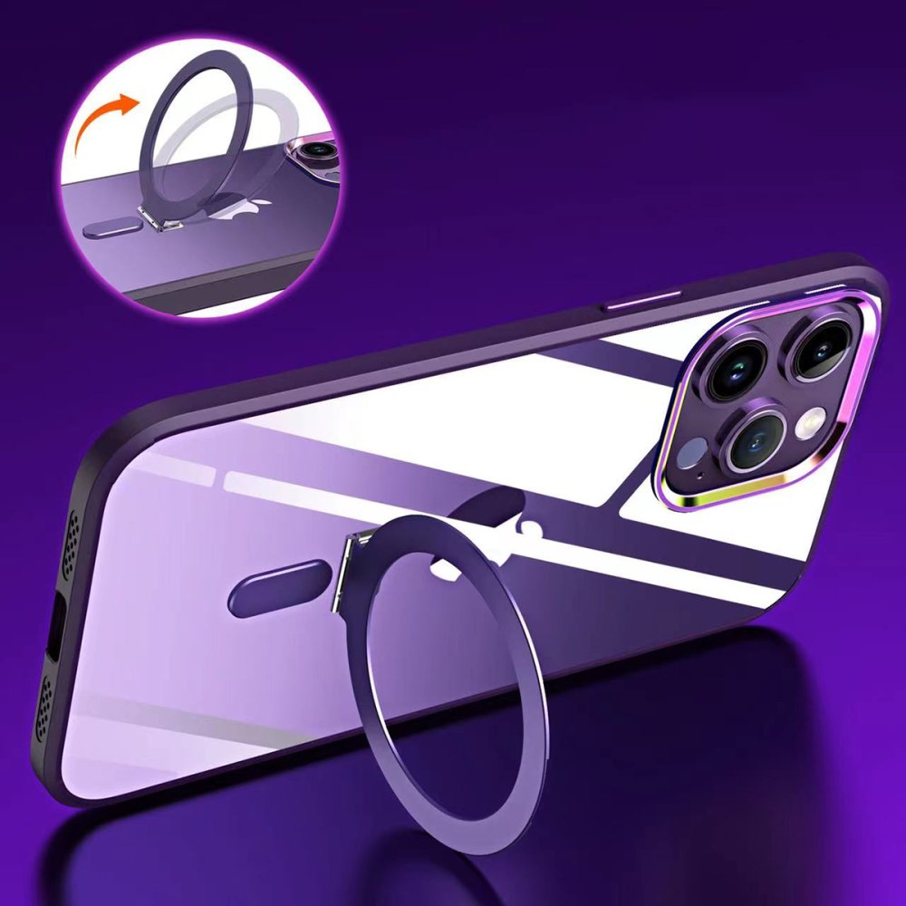 Newface iPhone 15 Pro Max Kılıf Mudo Magneticsafe Standlı Kapak - Lacivert