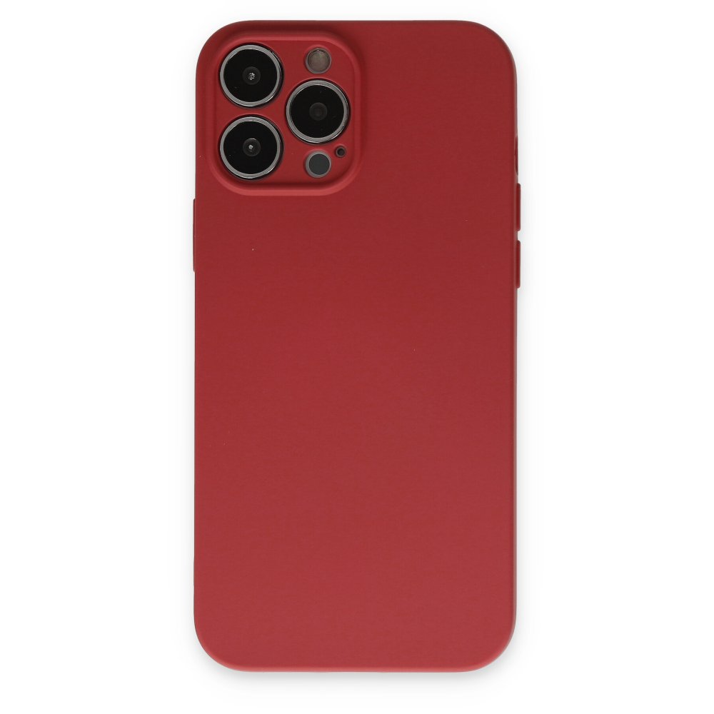 Newface iPhone 15 Pro Max Kılıf Nano içi Kadife Silikon - Kırmızı