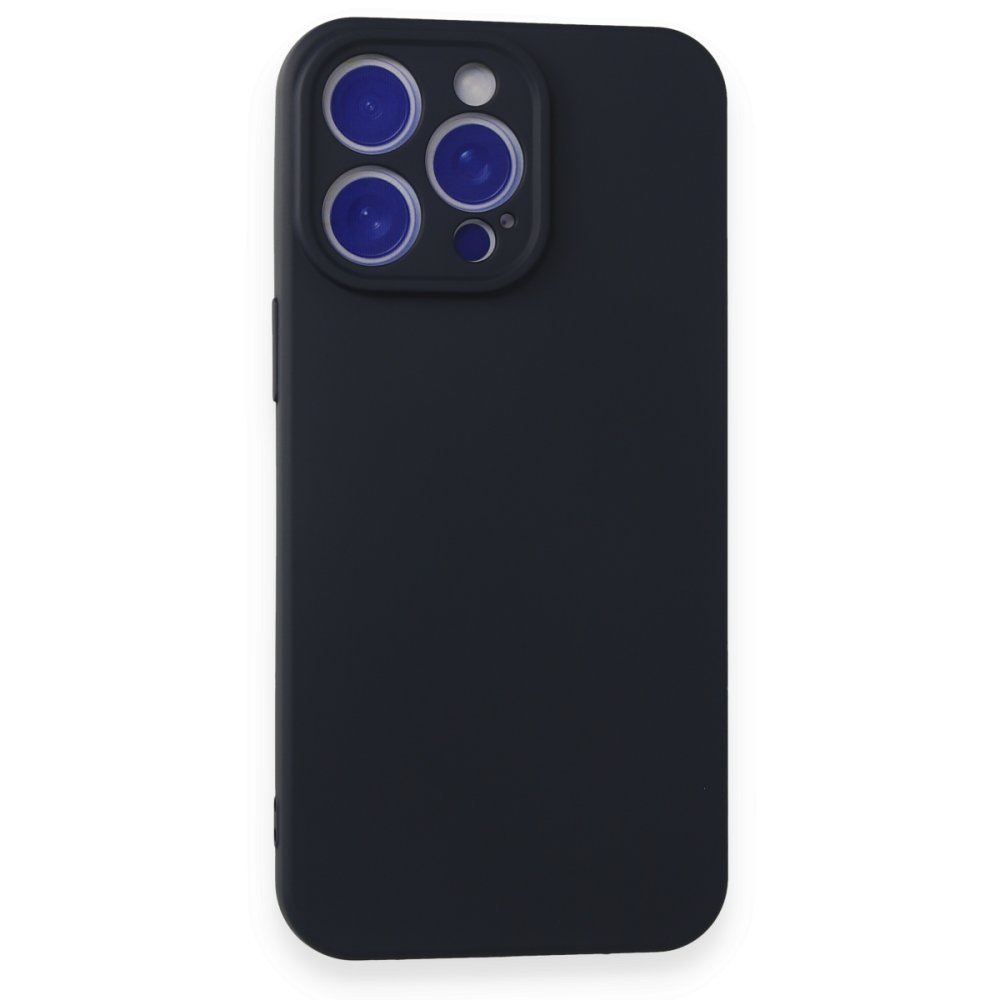 Newface iPhone 15 Pro Max Kılıf Nano içi Kadife Silikon - Lacivert