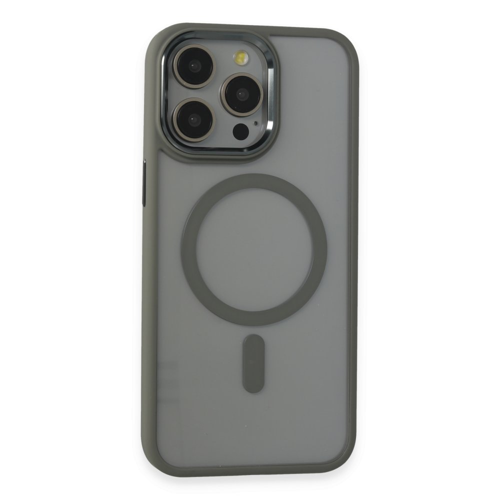 Newface iPhone 15 Pro Max Kılıf Room Magneticsafe Silikon - Gri