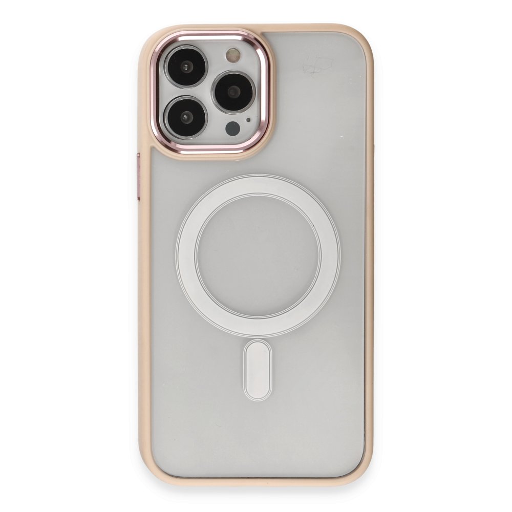 Newface iPhone 15 Pro Max Kılıf Room Magneticsafe Silikon - Pudra