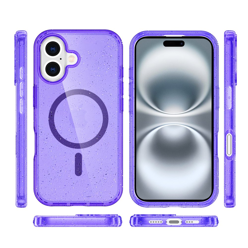 Newface iPhone 16 Kılıf Glow Magsafe Kapak - Mor