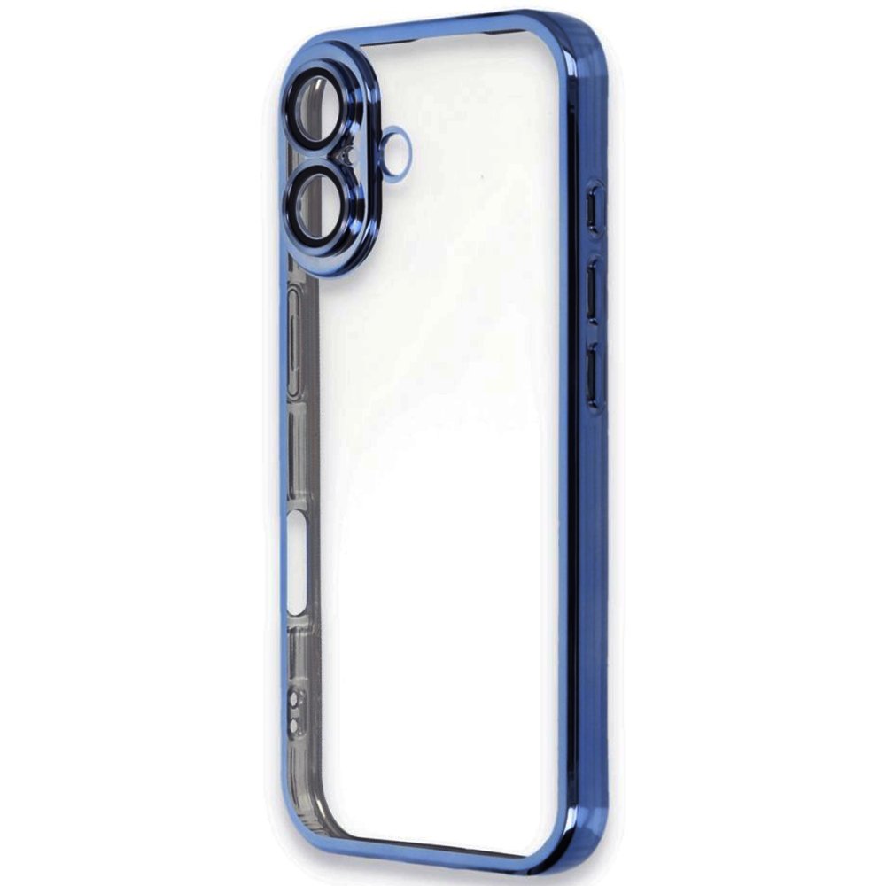 Newface iPhone 16 Kılıf Razer Lensli Silikon - Mavi