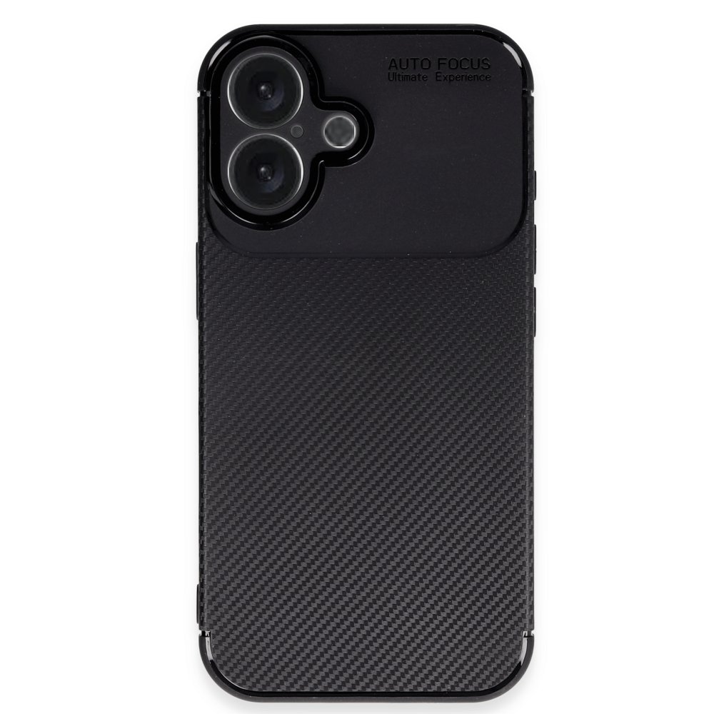 Newface iPhone 16 Plus Kılıf Auto Focus Karbon Kapak - Siyah