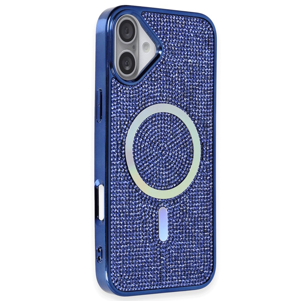 Newface iPhone 16 Plus Kılıf Diamond Magsafe Kapak - Lacivert