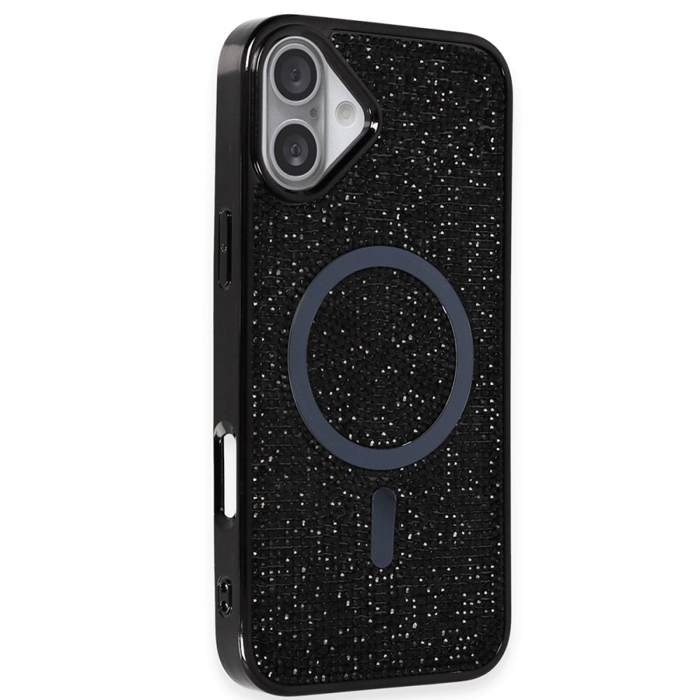 Newface iPhone 16 Plus Kılıf Diamond Magsafe Kapak - Siyah