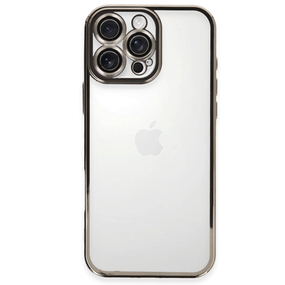 Newface iPhone 16 Pro Kılıf Razer Lensli Silikon - Titanyum Gri