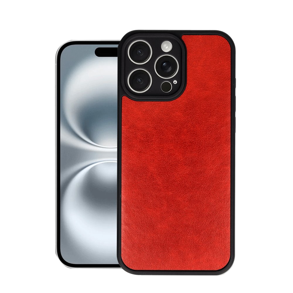 Newface iPhone 16 Pro Max Kılıf Aras Deri Kapak - Kırmızı