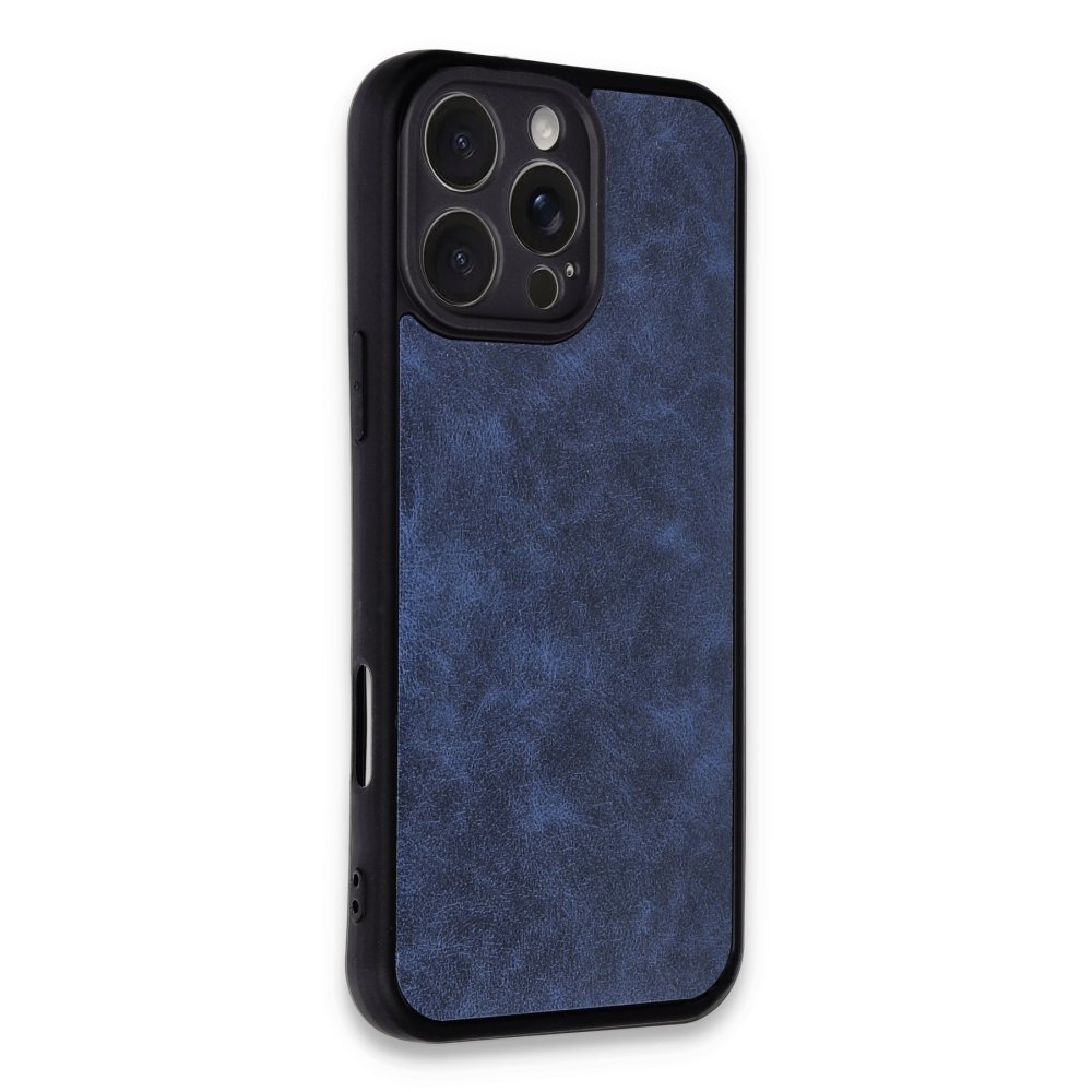 Newface iPhone 16 Pro Max Kılıf Aras Deri Kapak - Lacivert