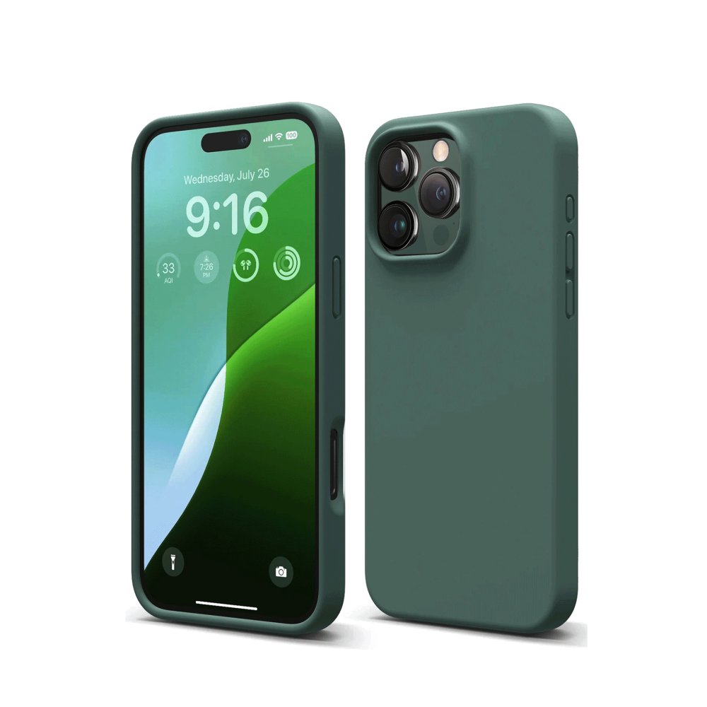 Newface iPhone 16 Pro Max Kılıf Nano içi Kadife Silikon - Koyu Yeşil