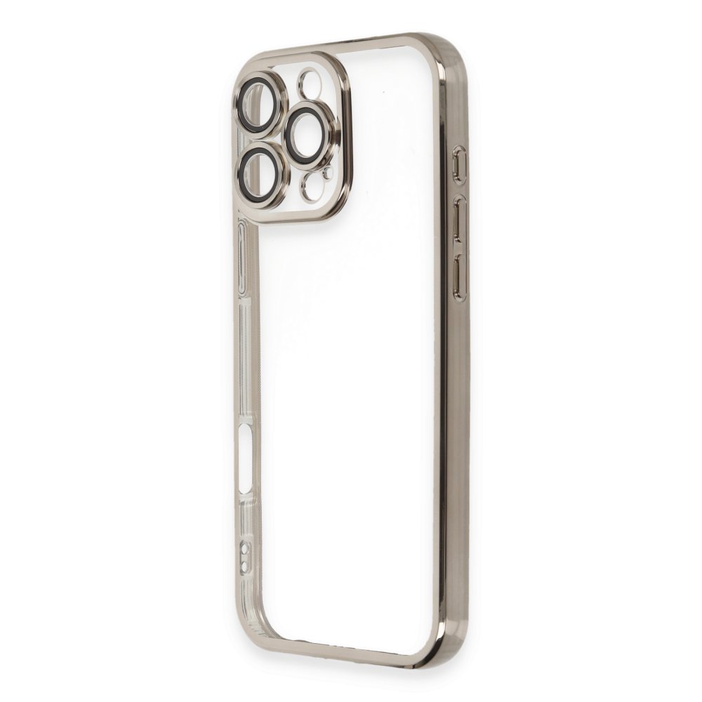 Newface iPhone 16 Pro Max Kılıf Razer Lensli Silikon - Titanyum Gri