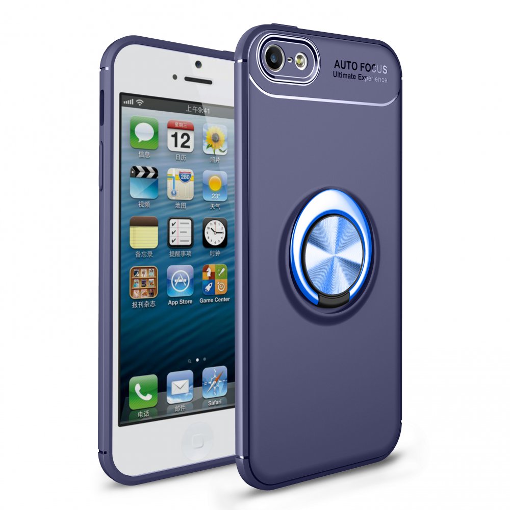 Newface iPhone 5 Kılıf Range Yüzüklü Silikon - Mavi