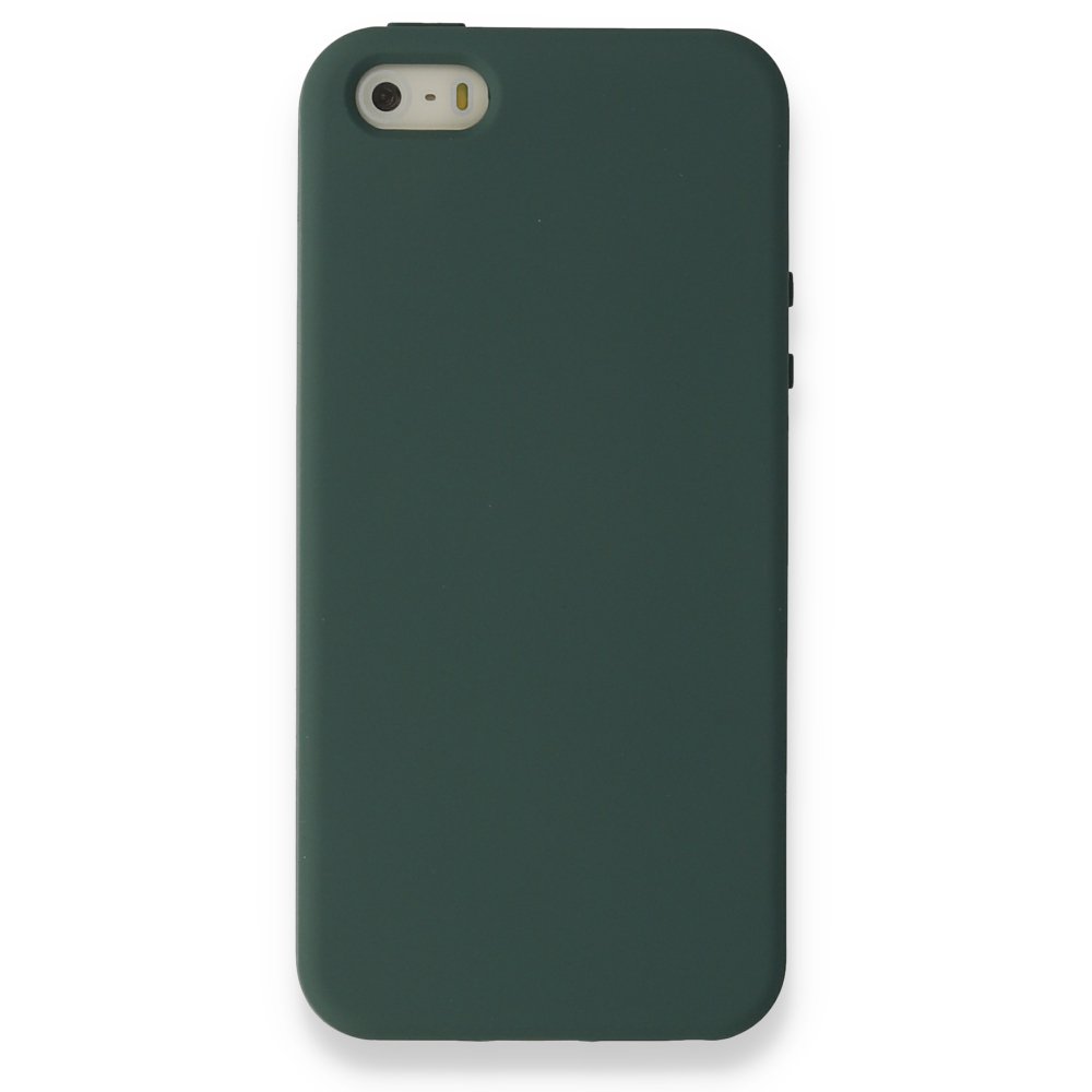 Newface iPhone 5 Kılıf Nano içi Kadife Silikon - Koyu Yeşil
