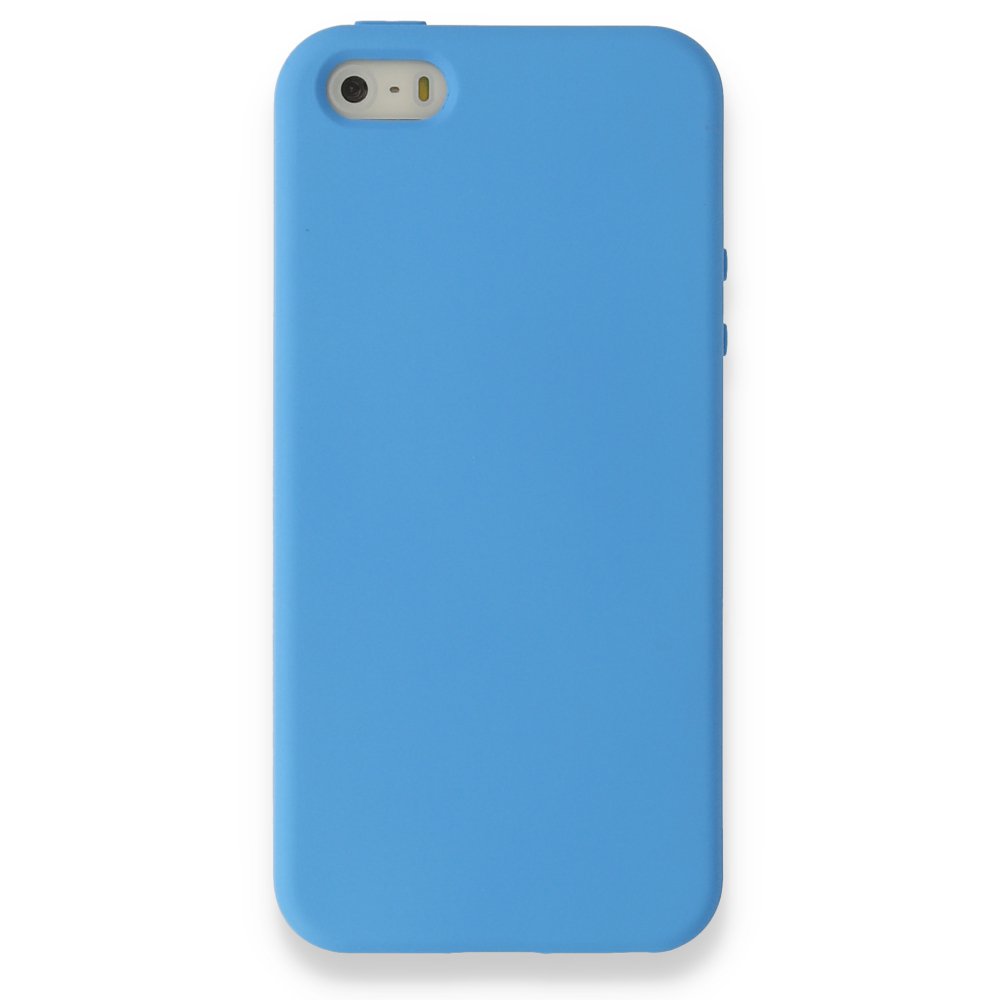 Newface iPhone 5 Kılıf Nano içi Kadife  Silikon - Mavi
