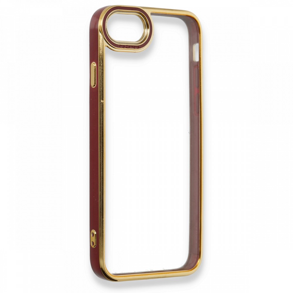 Newface iPhone 6 Kılıf Liva Lens Silikon - Bordo