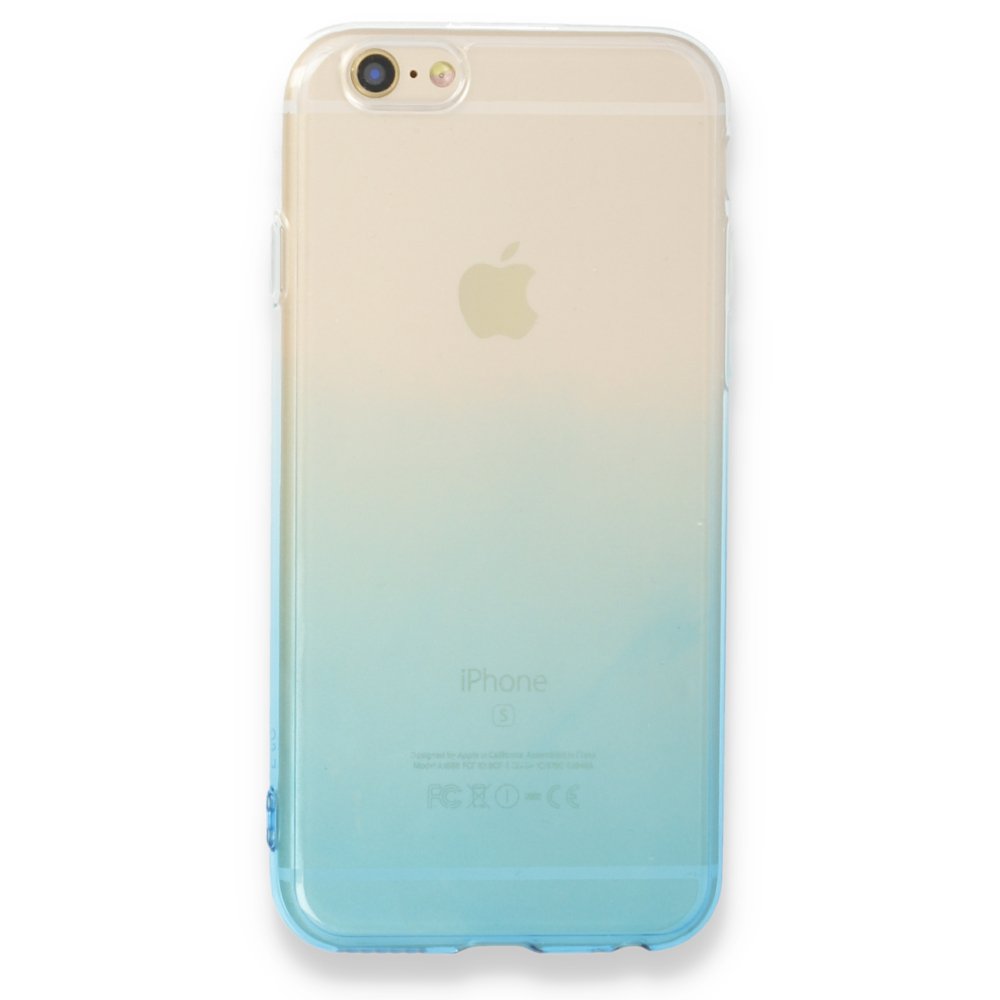 Newface iPhone 6 Kılıf Lüx Çift Renkli Silikon - Turkuaz