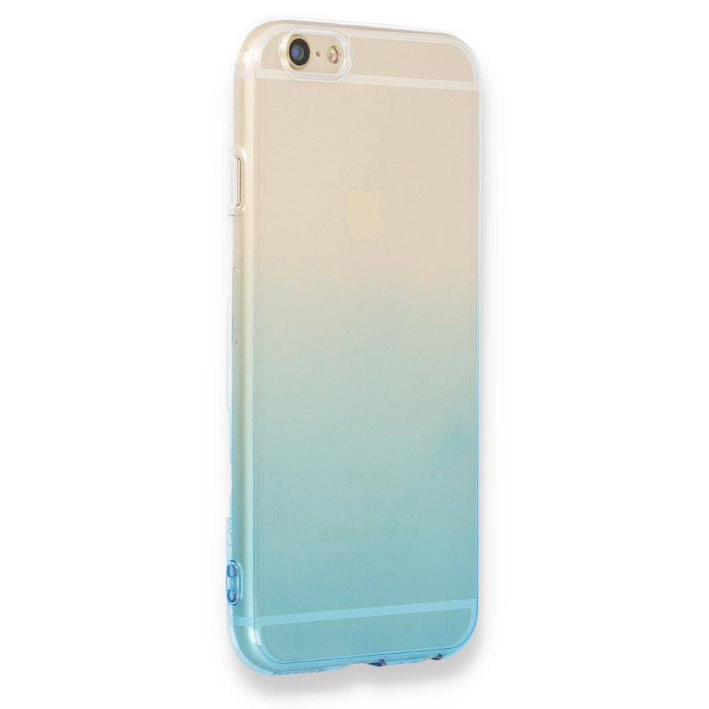 Newface iPhone 6 Kılıf Lüx Çift Renkli Silikon - Turkuaz