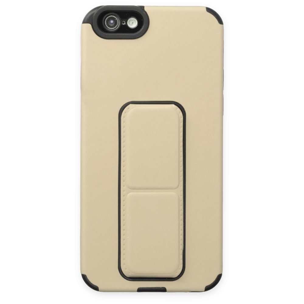 Newface iPhone 6 Kılıf Mega Standlı Silikon - Gold